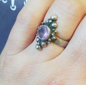 925 Silver and Purple Amethyst ring.